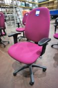 Heatons mobile mid back office Armchair, fuchsia