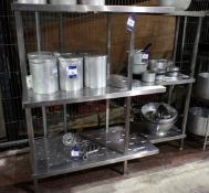 Stainless steel 3-tier Kitchen Storage Unit, 1700mm x 600mm x 1550mm