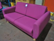 Upholstered 2-seater Reception Sofa, fuchsia