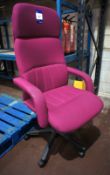 Upholstered mobile high back office Armchair