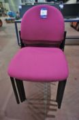 4 upholstered steel framed Reception/Meeting Chairs, fuchsia