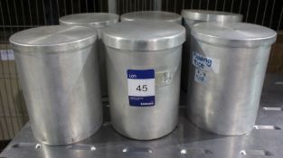 6 aluminium 9litre Storage Containers