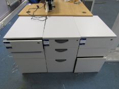 3 3-drawer desk Pedestals, grey