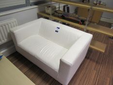 Leather effect 2-seater Sofa, 1260mm x 820mm x 640