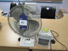 Desk Fan and Fan Heater