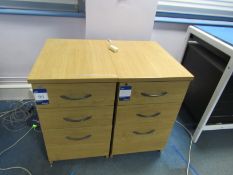 2 light oak effect 3-drawer desk high Pedestals