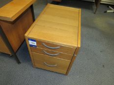 Oak effect 3-drawer Pedestal