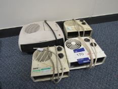 4 various Fan Heaters