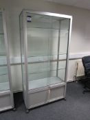 Glass and aluminium Display Cabinet, 1000mm x 450m