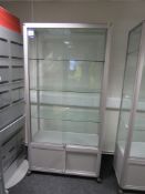 Glass and aluminium Display Cabinet, 1000mm x 450m