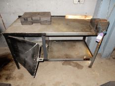 Steel Workbench, with integrated cabinet and engin