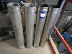 4 stainless steel straight Flue Pipes, 150mm