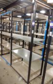 2 bays boltless steel Racking, shelf size 1000mm x 590mm, with 3 shelves per bay average, 2100mm