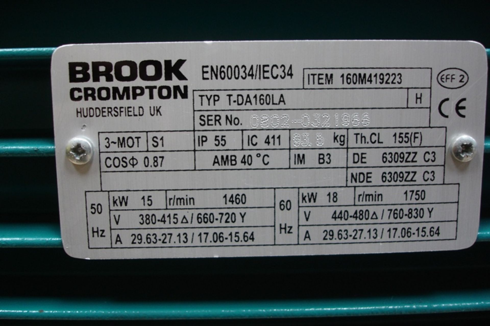 Brook Crompton 15kw Motor - Image 2 of 2