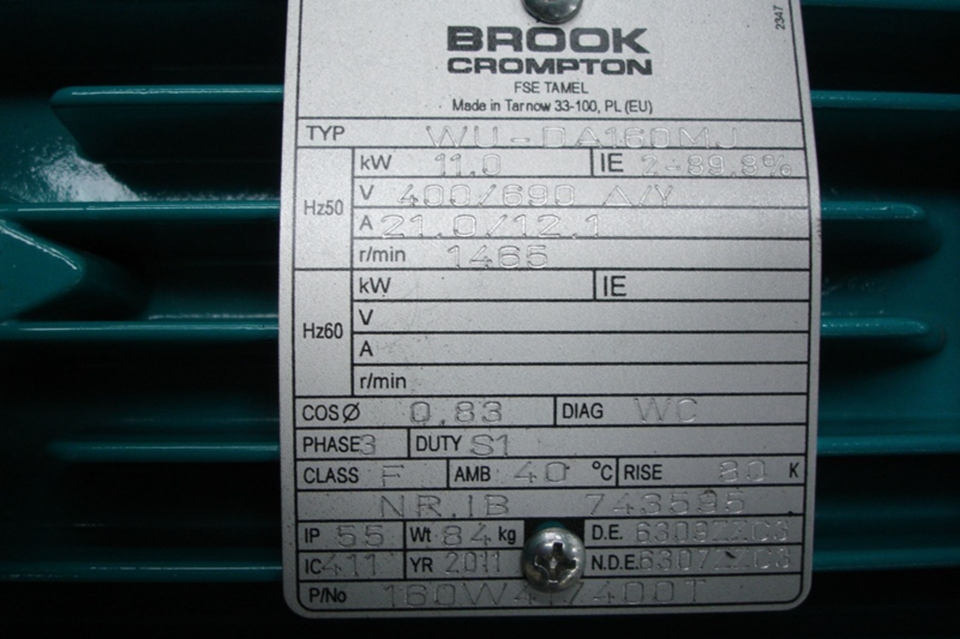 Brook Crompton 11kw Motor - Image 2 of 2