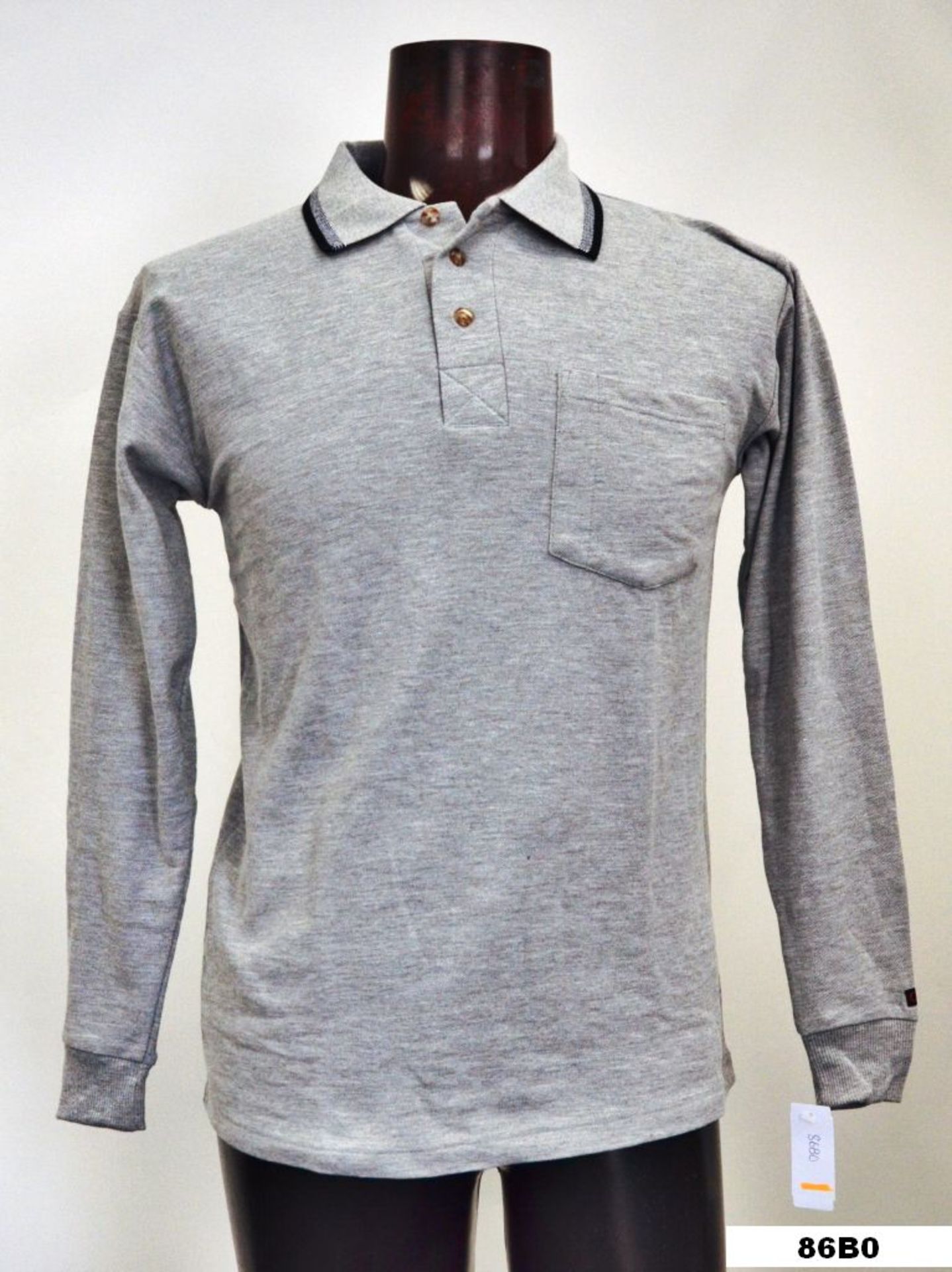 97 x Polo L/S / Assorted beige,black and grey / 86B0 - Image 3 of 3