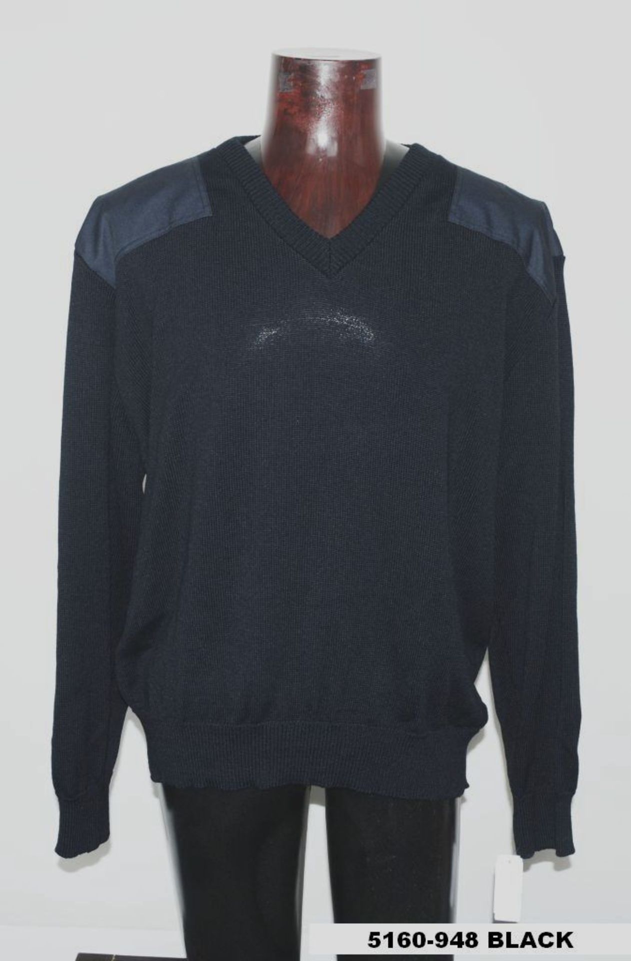 130 x Sweater, V-neck / Black / 5160-948 BA