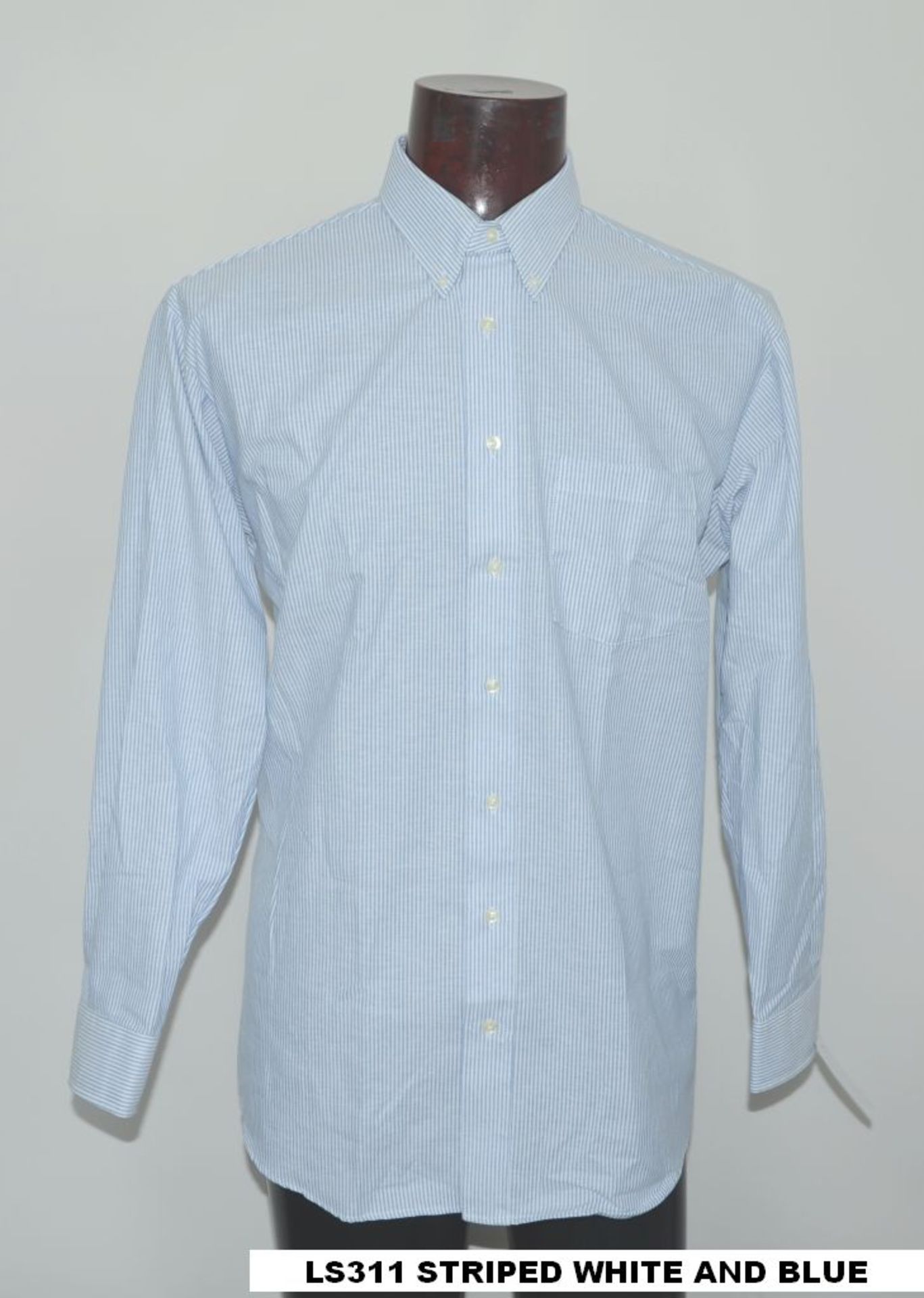 66 x Shirt L/S / Striped white/blue & white/grey / LS311