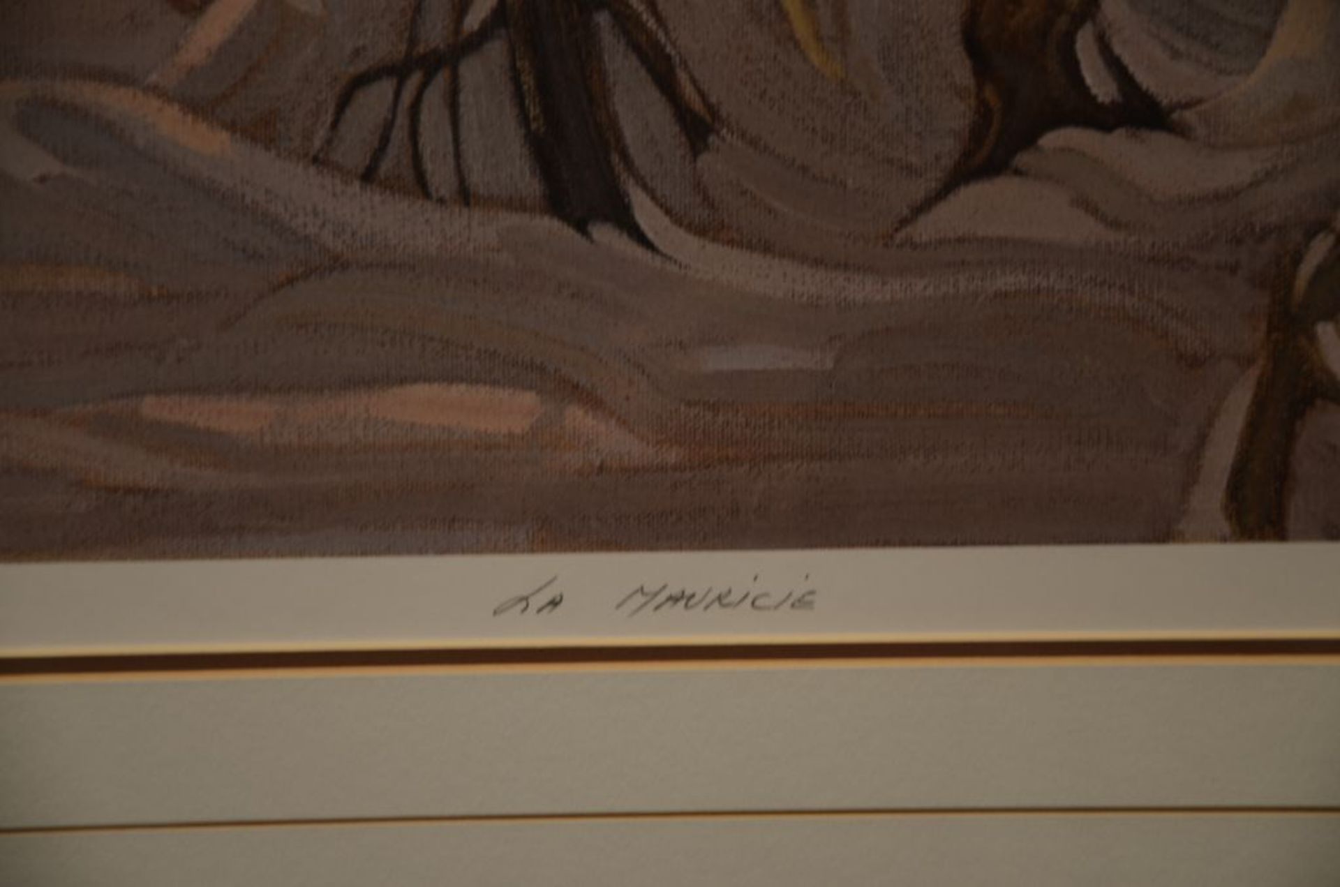 Sérigraphie signée "La Mauricie". 73/480. Encadrée. 32"x27" - Image 3 of 4