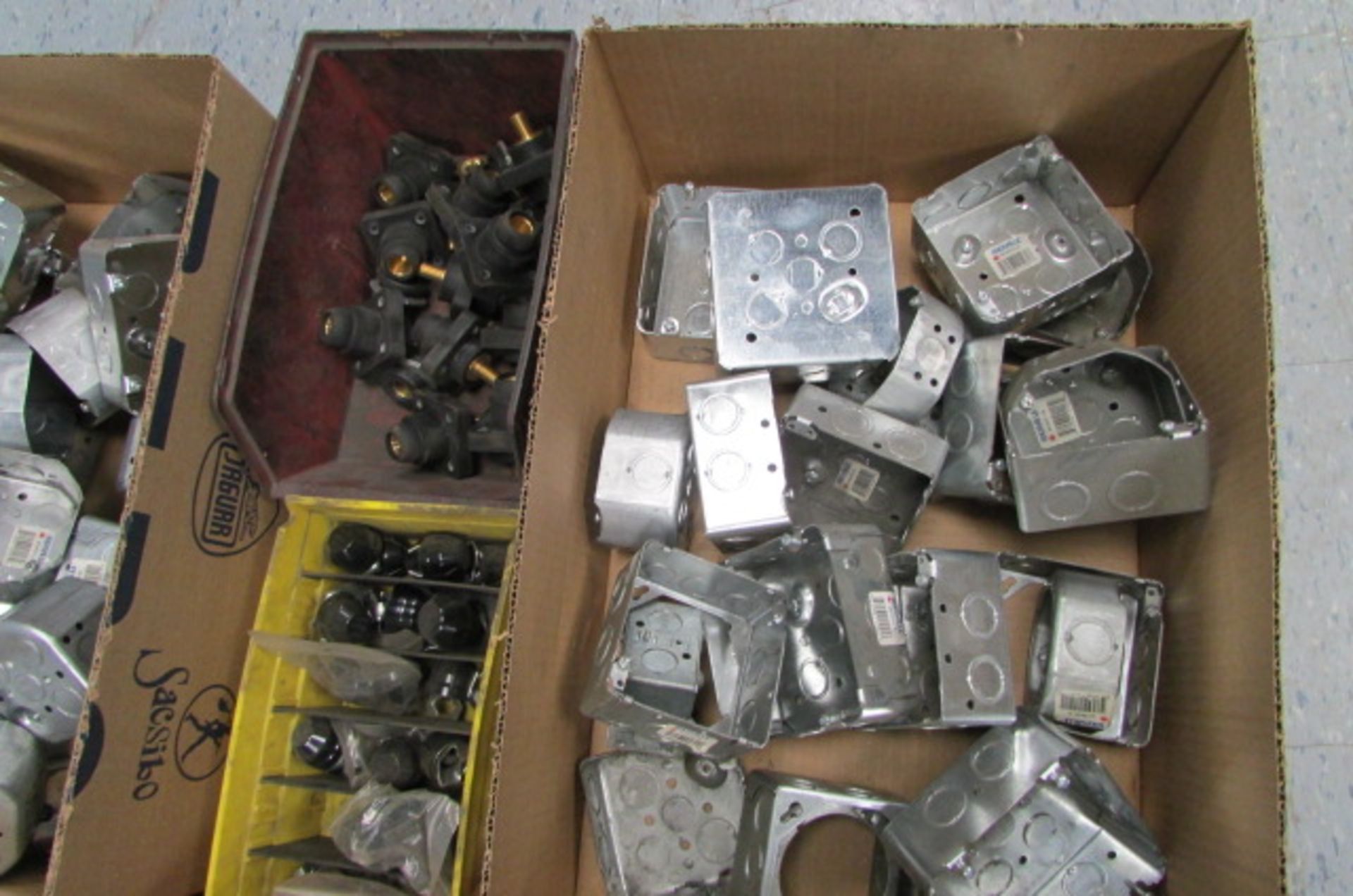 LOT: ASSORTED ELECTRICAL COMPONENTS, GALV. OUTLET BOXES, ETC. - Image 6 of 7