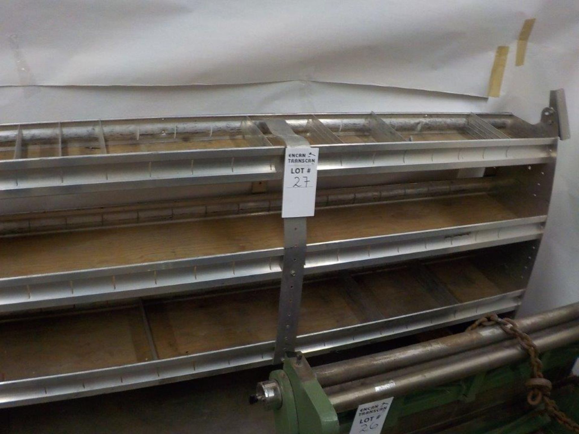 LOT: assorted metal multi-shelf parts racks