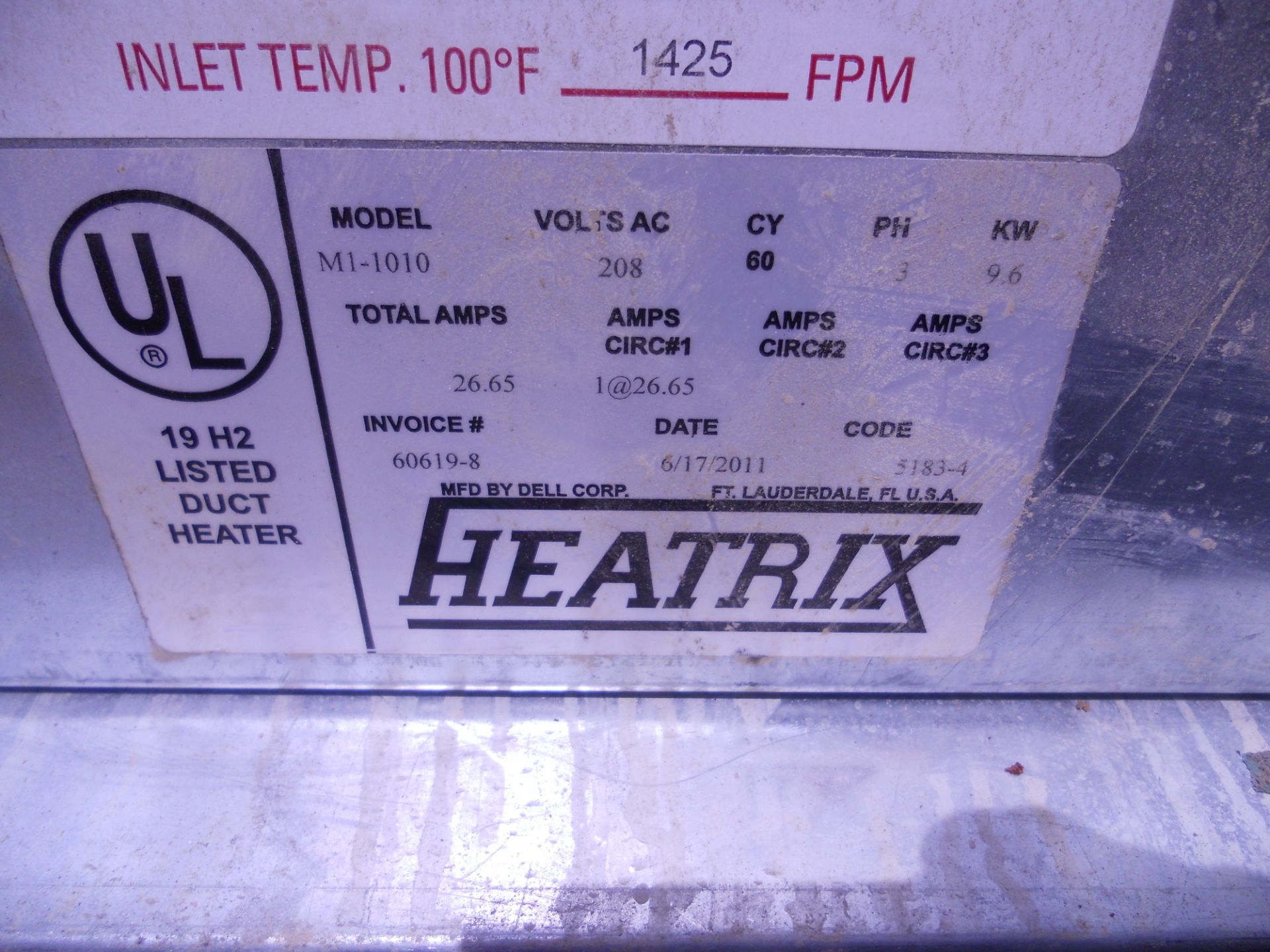 Skid with (4) Heatrix duct heaters - Image 4 of 4