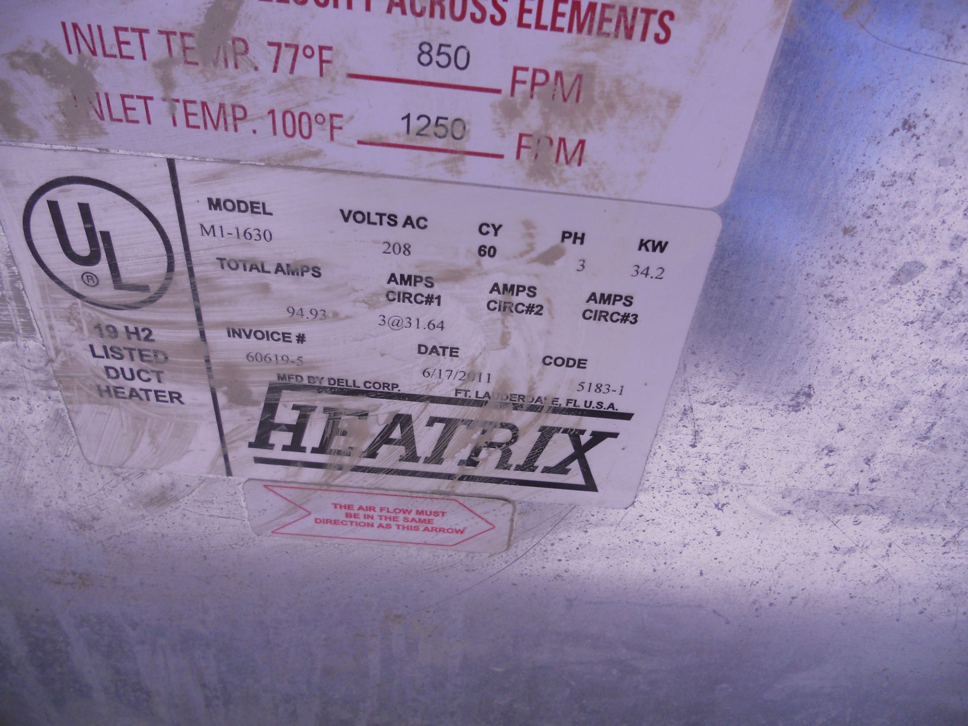 Skid with (4) Heatrix duct heaters - Image 3 of 4