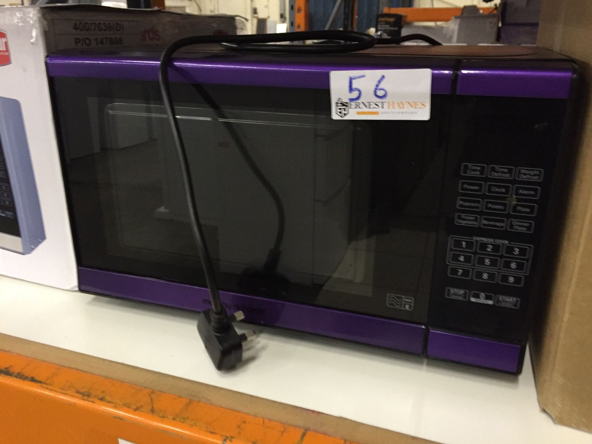 Morphy Richards 800W microwave, Purple, working, used, rusty from top