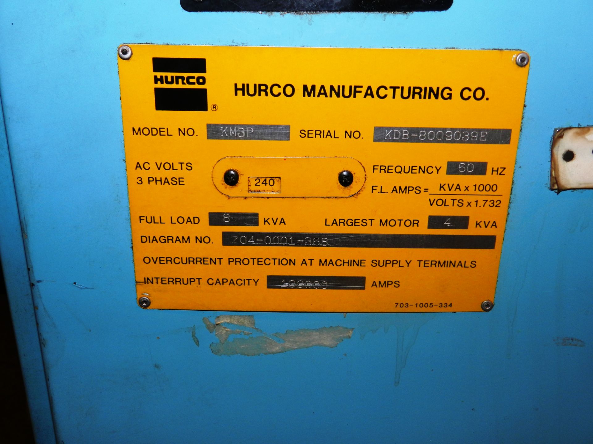 Hurco KM3P CNC Vertical Mill w/ HAAS Indexer - Image 4 of 9