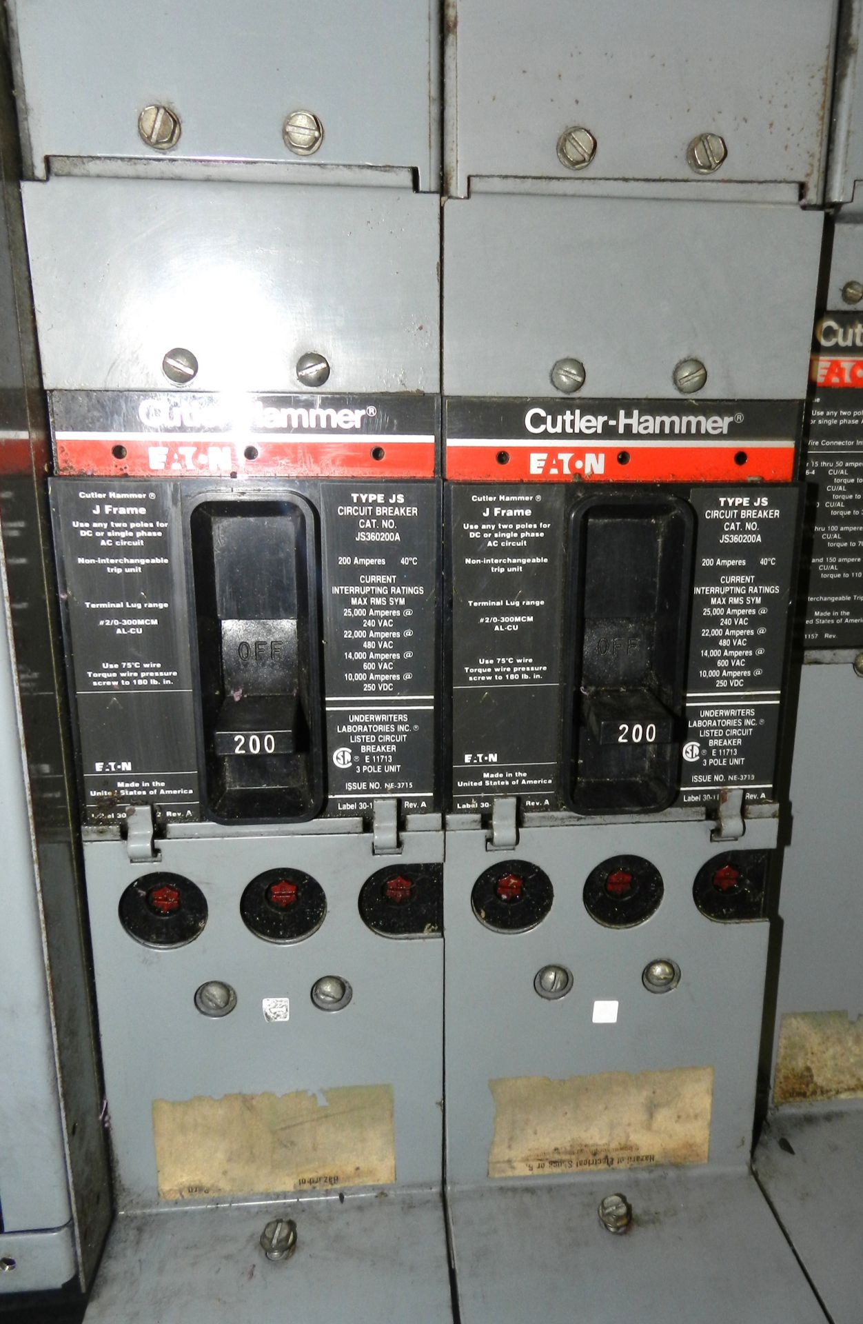 Lot of 10 - Cutler Hammer Distribution Panel: (2)250A, (2)200A, (3)60A, (3)30A - Image 4 of 12
