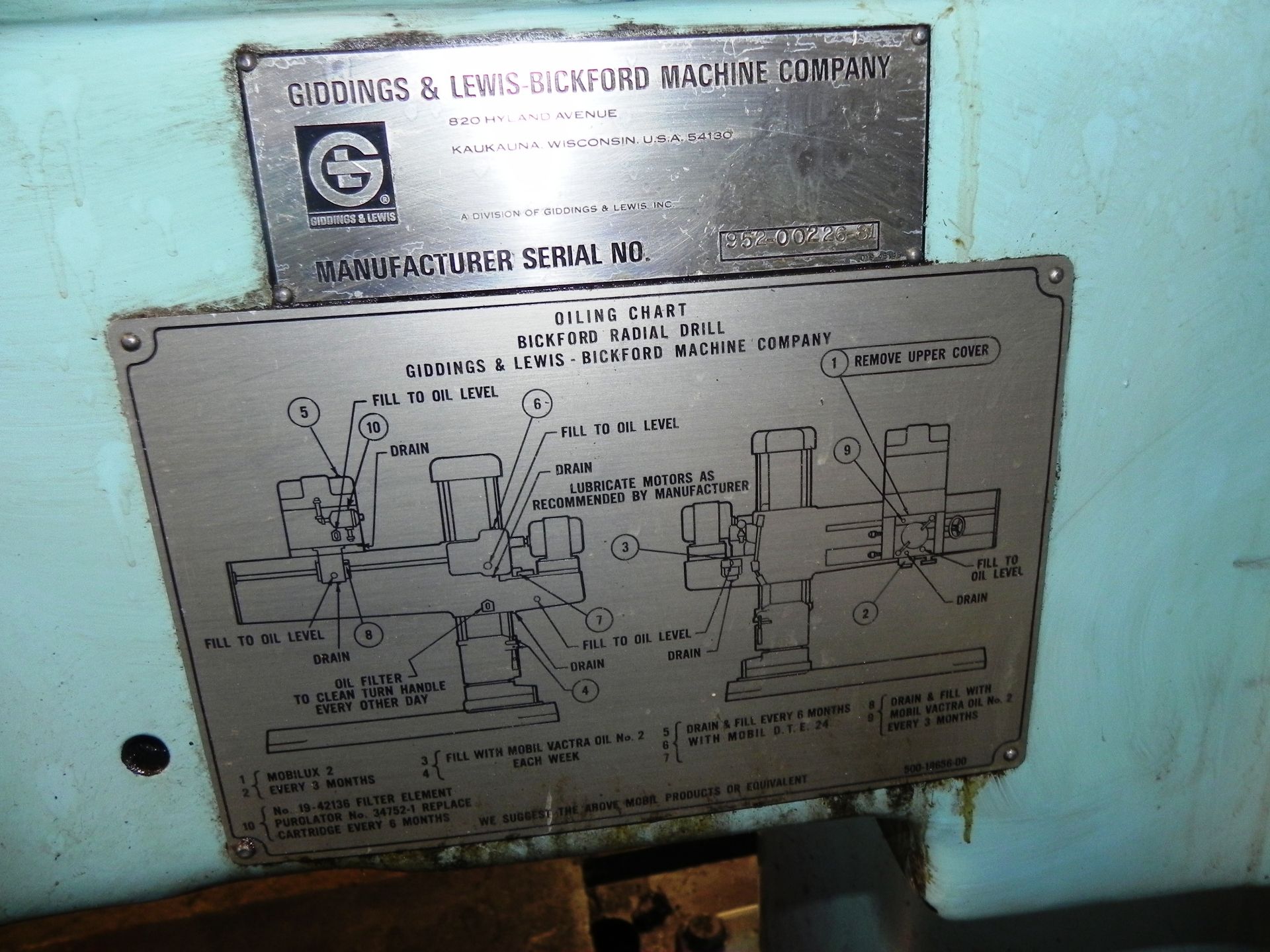 Giddings & Lewis Bickford ChipMaster 6' x 10" Radial Arm Drill - Image 11 of 12