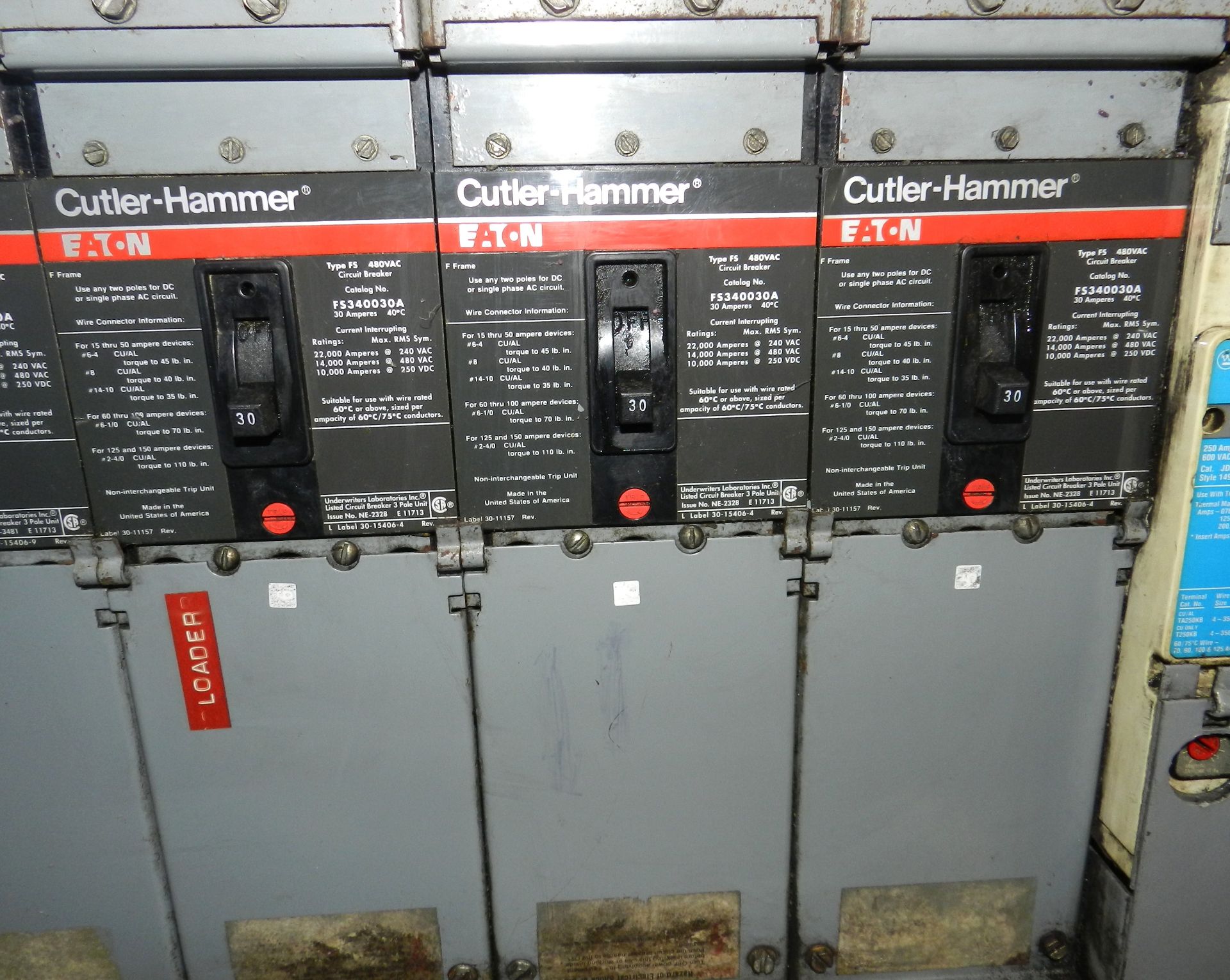Lot of 10 - Cutler Hammer Distribution Panel: (2)250A, (2)200A, (3)60A, (3)30A - Image 8 of 12