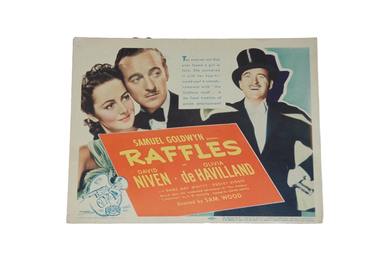 1939 - Raffles - Title Card - Superb image of David Niven as Raffles the gentleman thief and the