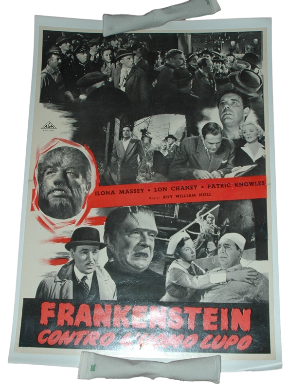 1943 - Frankenstein meets the Wolfman - Italian Photo Busta - Montage of scenes from the film