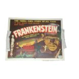 1932 - Frankenstein - US Half Sheet - 1951 Reelart Re Release. Universal Monster Posters are the