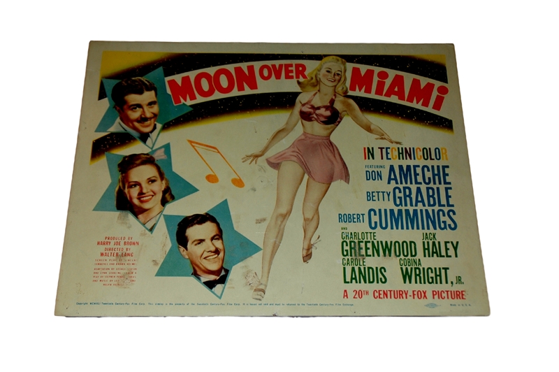 1941 - Moon Over Miami - Title Card - Vintage art from the period featuring the principal actors -