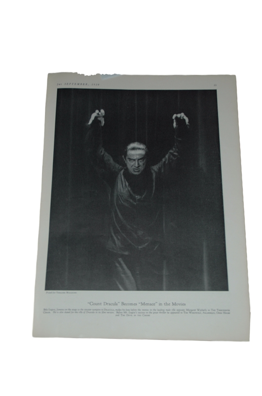 1929 - Dracula - Theatre Magazine - A 1929 Theatre Magazine announcing Bela Lugosi as Dracula in - Image 2 of 2