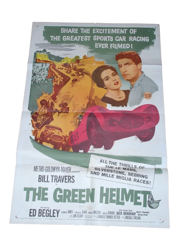 1961 - Green Helmet - US One Sheet - Iconic motor racing film starring Bill Travers, Sid James -