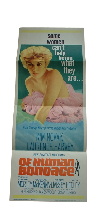 1964 - Of Human Bondage - US Insert - Sultry image of the beautiful Kim Novak. Condition: Folded