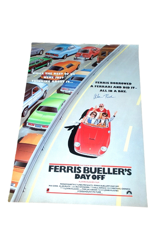 Ferris Bueller's Day Off - Featuring the Ferrari - International One Sheet signed by Alan Ruck