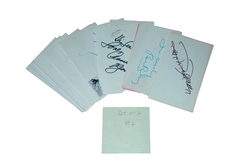 Lot of 30 Autographs - Includes Gwen Verdon, Bonnie Bedeira, Dick Simmernove, Trish Vandevere,