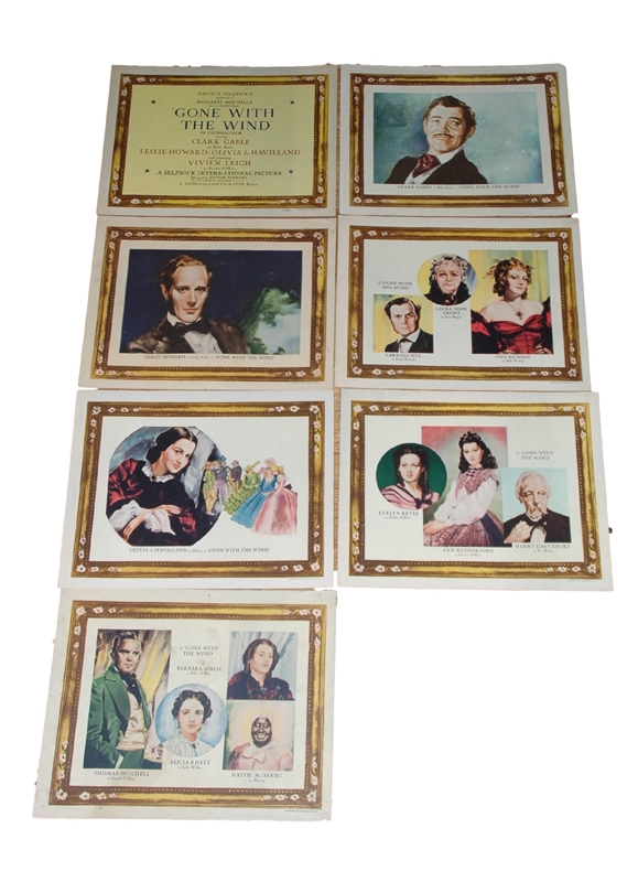 1939 - Gone With The Wind - 7 x Lobby Cards - Original Release lobby cards featuring Clark Gable,