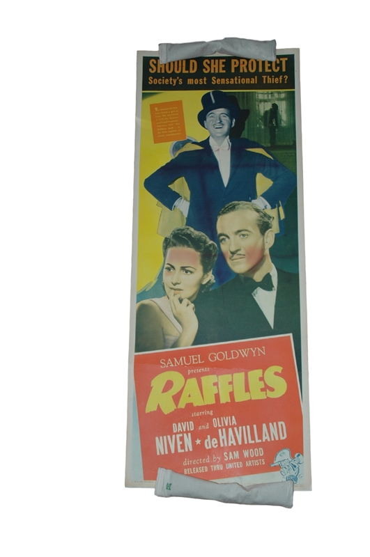 1939 - Raffles - Insert - Superb image of David Niven as Raffles the gentleman thief and the