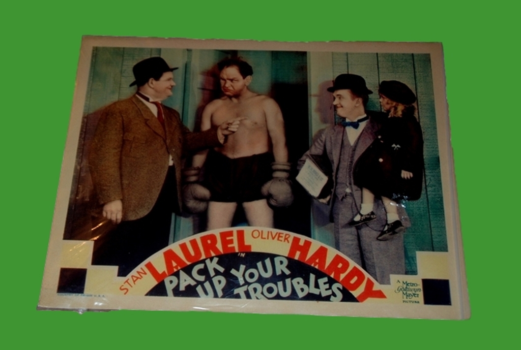 1932 - Pack Up Your Troubles - Lobby Card - Stan and Ollie present Eddies girl "This is your grand