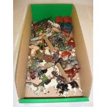 A tray of diecast farm animals by Britains to include several cows and carts. F-G