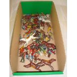 A selection of vintage diecast animals and figures in playworn condition by Britain's and others F-