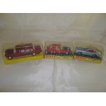 Three boxed Dinky cars to include a Mercedes limousine (box insert missing), a Ford Capri and an