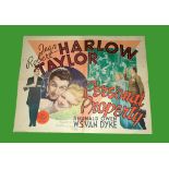 1937 - Personal Property - US Half Sheet. Jean Harlow and Robert Taylor feature in this great