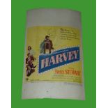 1950 - Harvey - Window Card - Superb art of James Stewart as Elwood P. Dowd the man with a giant