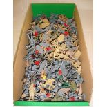 A large selection of plastic soldiers by Airfix and others mostly unpainted G-VG